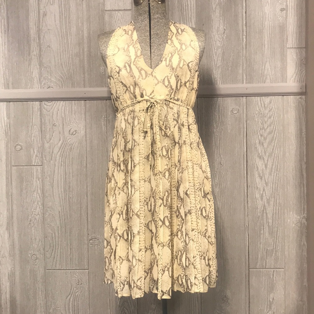H&M Fit & Flare Snake Skin Print Dress EUC Size 4